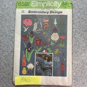 VINTAGE 1974’s yellow wax transfer for embroidery pattern 6597 simplicity 159